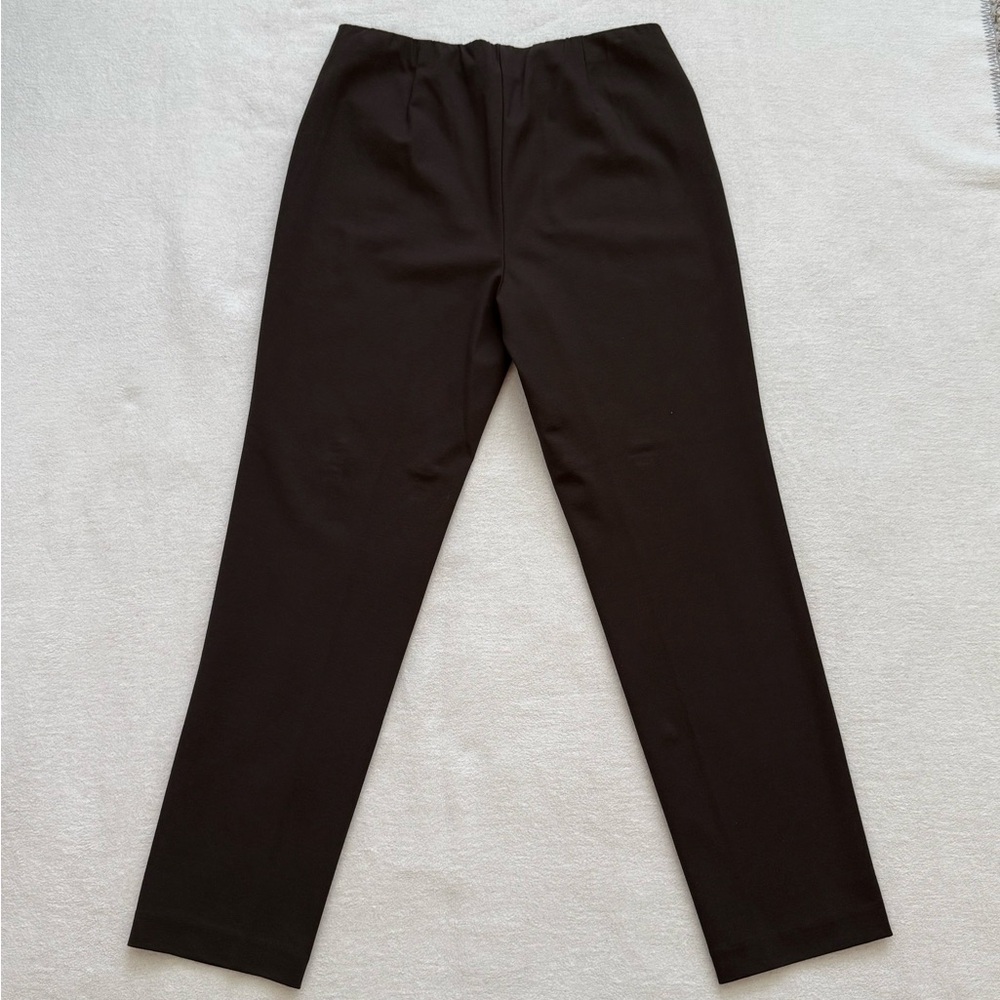 J. Jill Ponte Pull On Slim Leg Pants Stretch Brown Size M - Picture 2 of 6
